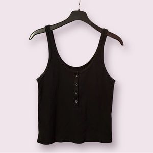 abercrombie and fitch black button up tank top